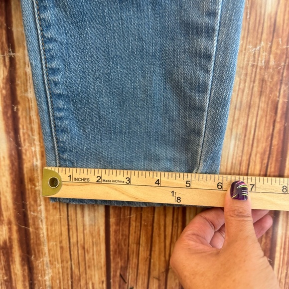 Machine Pour Neuf Mode Women’s Distressed Skinny Blue Denim Jeans Size 32 - Picture 5 of 9